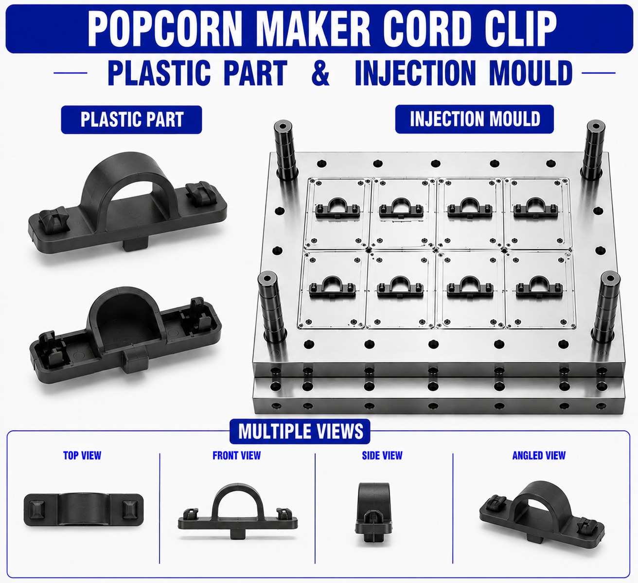 Popcorn Maker Plastic Cord Clip Mould and Moulding Service